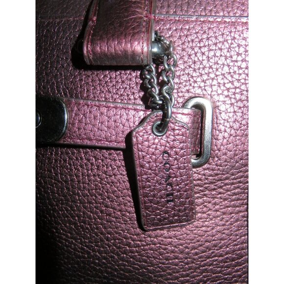 Coach Swagger 27 Cherry Metallic Pebble Leather Double Handle Satchel 36497 - Picture 10 of 15